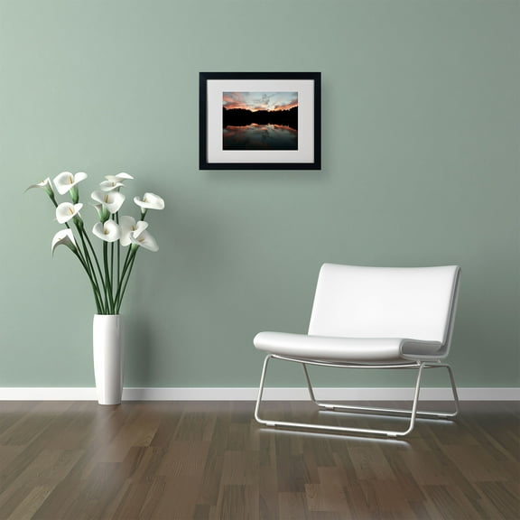 Trademark Fine Art "Kendal Lake Sunset" by Kurt Shaffer, Black Frame