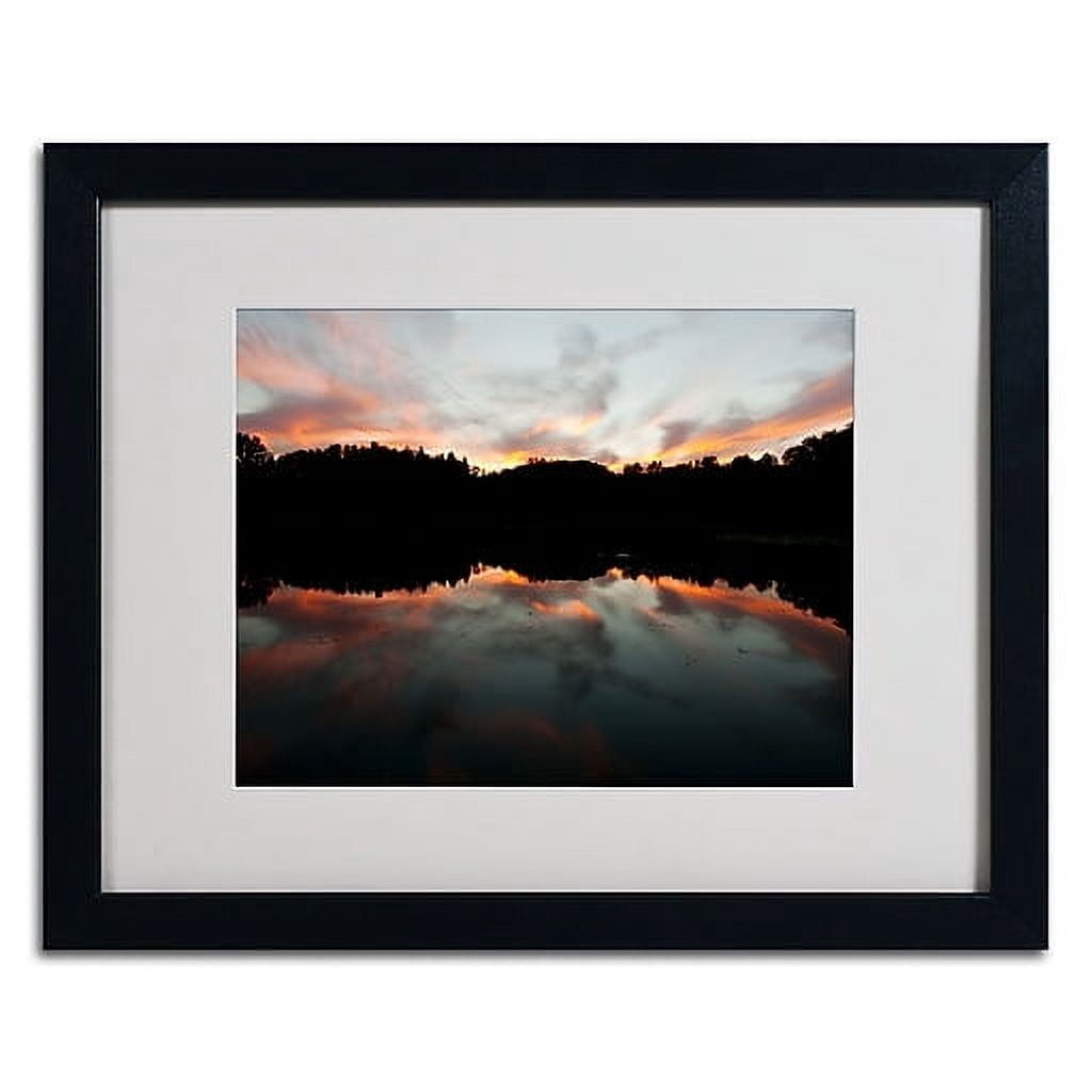 Trademark Fine Art "Kendal Lake Sunset" by Kurt Shaffer, Black Frame