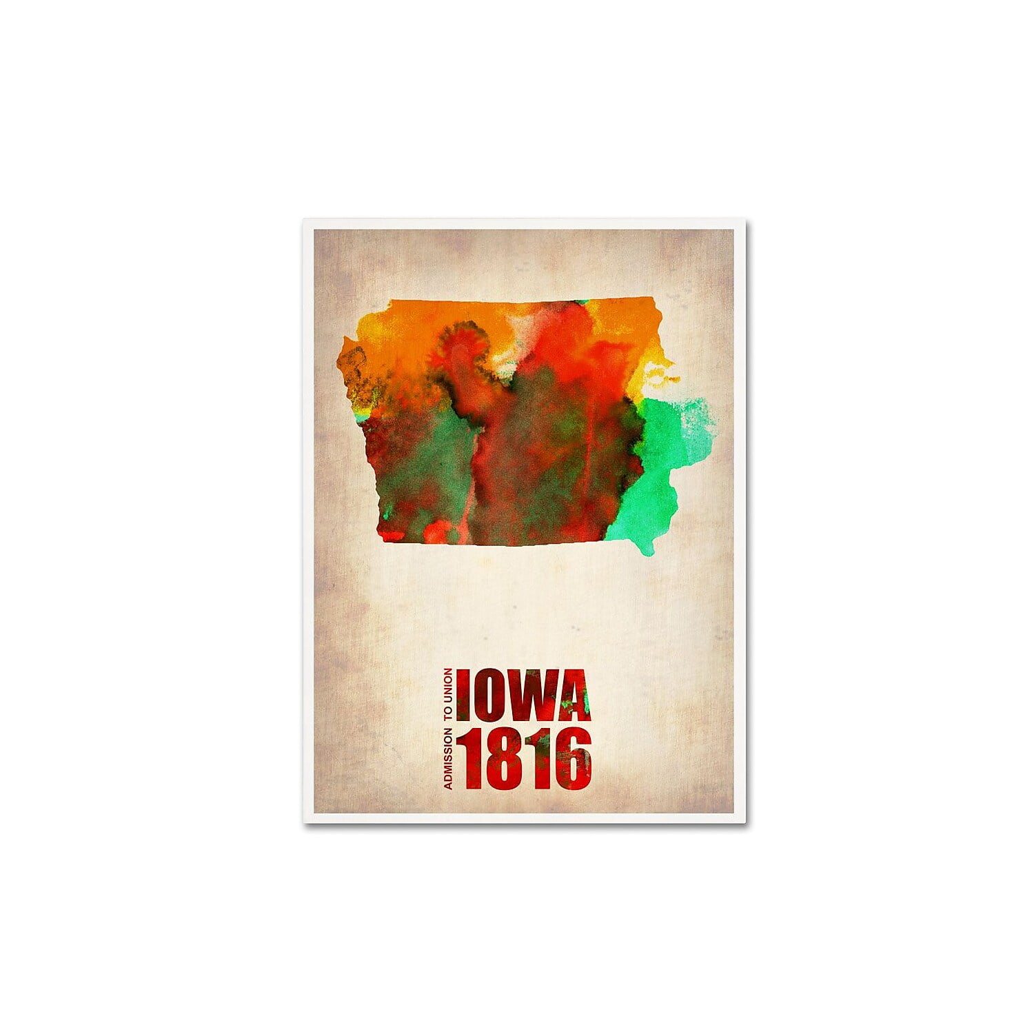 Trademark Fine Art "Kentucky Watercolor Map" Canvas Art by Naxart