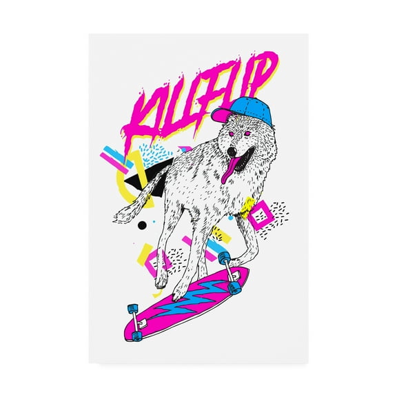 Trademark Fine Art 'Kickflip Wolf' Canvas Art by Robert Farka