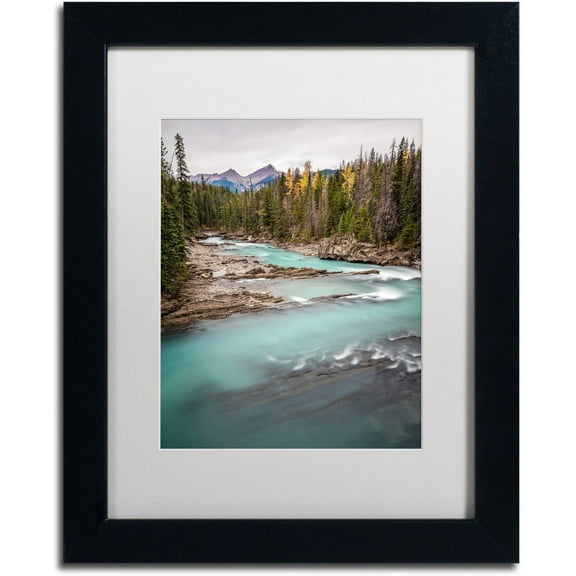 Trademark Fine Art 'Kicking Horse River' Canvas Art by Pierre Leclerc, White Matte, Black Frame