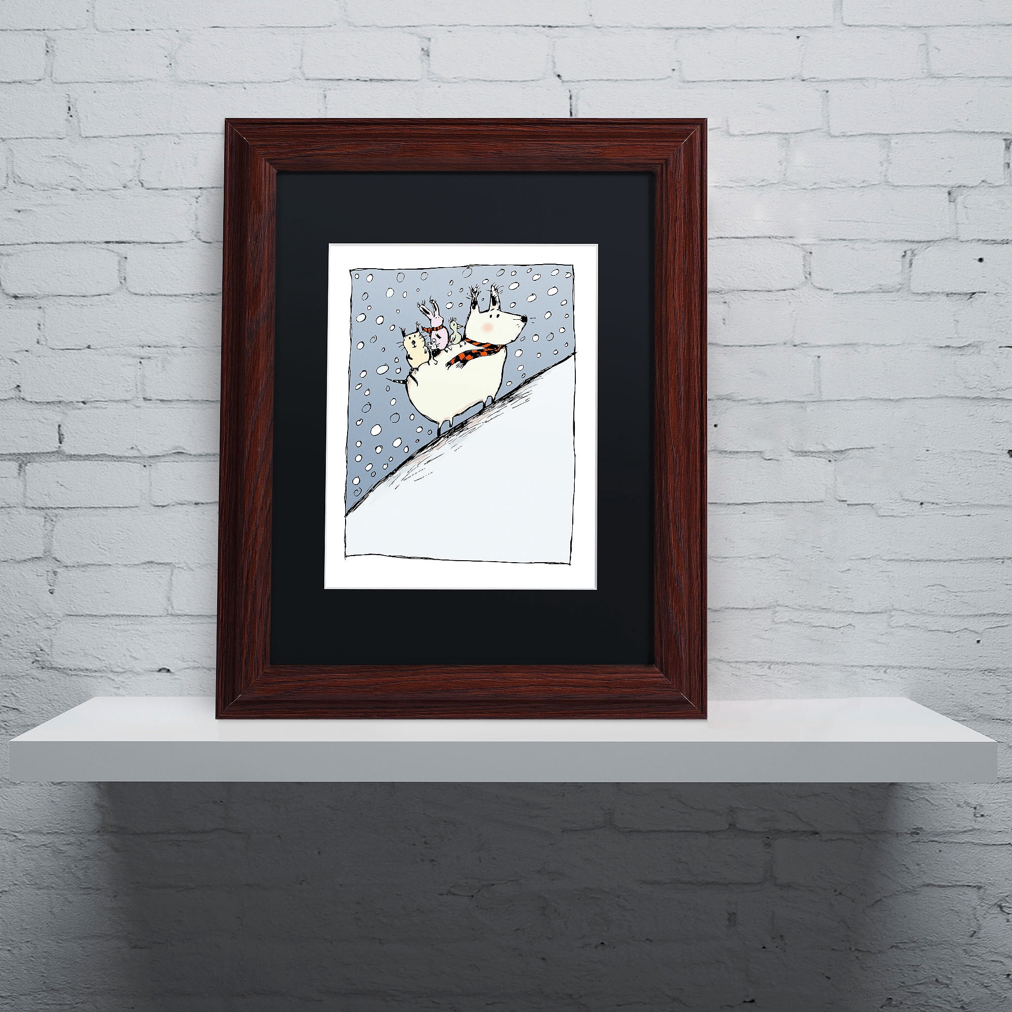 Trademark Fine Art "Kind Dog" Canvas Art by Carla Martell, Black Matte, Wood Frame