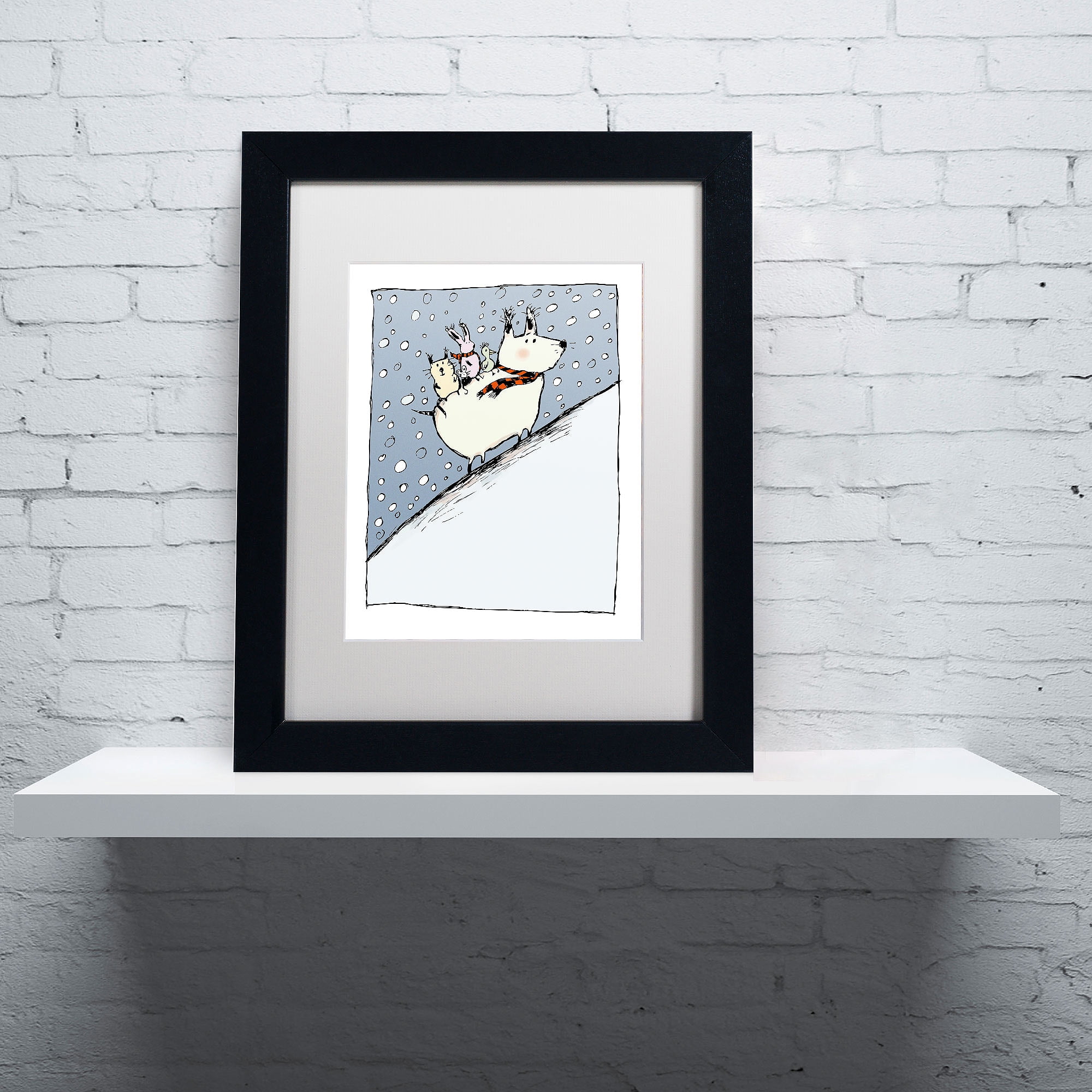 Trademark Fine Art "Kind Dog" Canvas Art by Carla Martell, White Matte, Black Frame