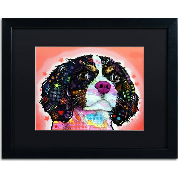 Trademark Fine Art "King Charles" Canvas Art by Dean Russo, Black Matte, Black Frame