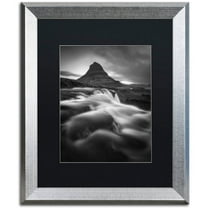 Trademark Fine Art "Kirkjufell" Canvas Art by Mathieu Rivrin, Black Matte, Silver Frame