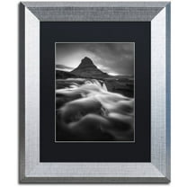 Trademark Fine Art "Kirkjufell" Canvas Art by Mathieu Rivrin, Black Matte, Silver Frame