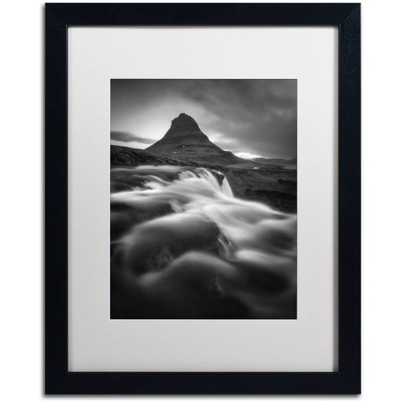 Trademark Fine Art "Kirkjufell" Canvas Art by Mathieu Rivrin, White Matte, Black Frame