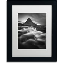 Trademark Fine Art "Kirkjufell" Canvas Art by Mathieu Rivrin, White Matte, Black Frame