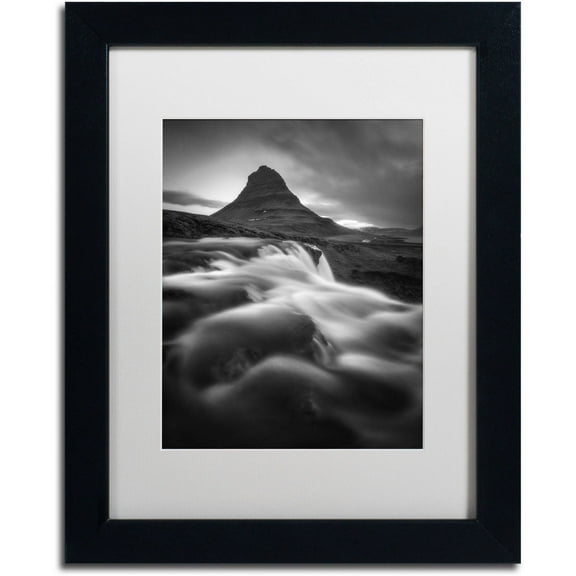 Trademark Fine Art "Kirkjufell" Canvas Art by Mathieu Rivrin, White Matte, Black Frame