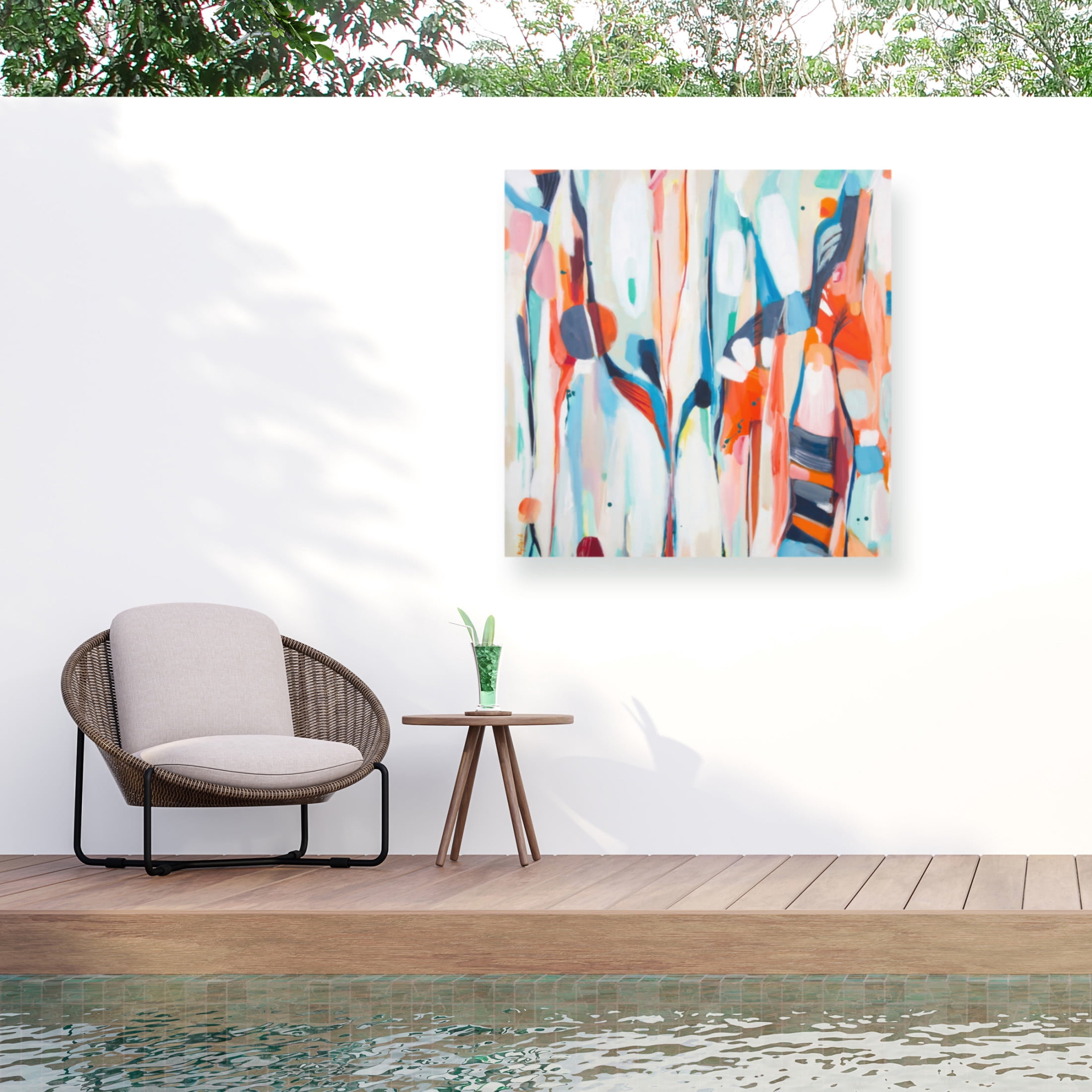 Trademark Fine Art Kirsty Black Tiger Tipple Outdoor Canvas Art