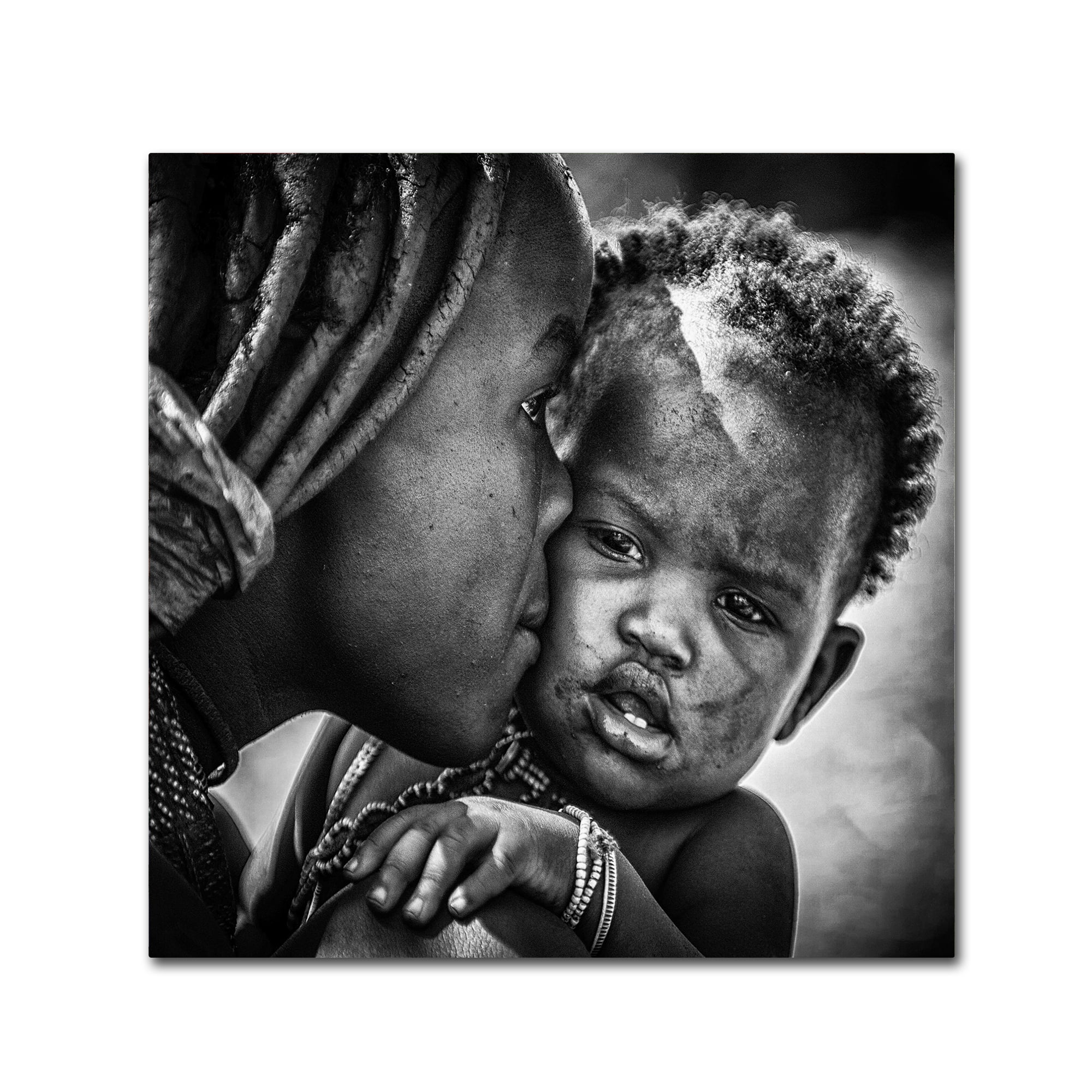 Trademark Fine Art 'Kiss From Beautiful Himba Mom' Canvas Art by Pavol Stranak