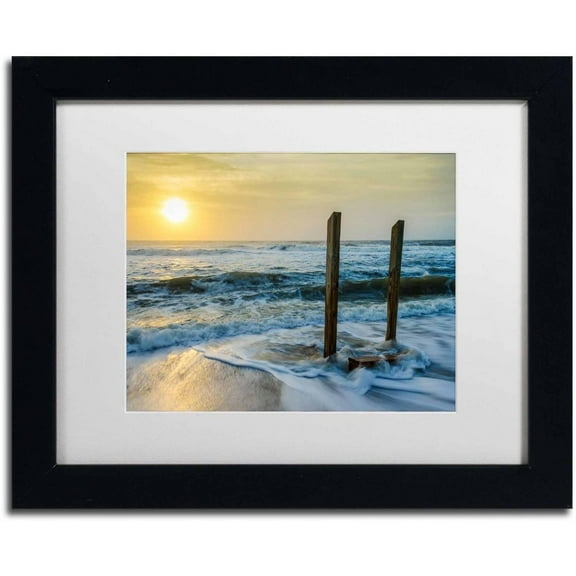 Trademark Fine Art 'Kissed by the Sea' Canvas Art by PIPA Fine Art, White Matte, Black Frame