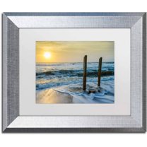 Trademark Fine Art 'Kissed by the Sea' Canvas Art by PIPA Fine Art, White Matte, Silver Frame