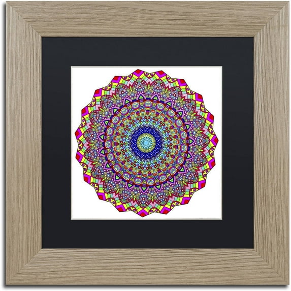 Trademark Fine Art "Kisses Mandala in Red" Canvas Art by Kathy G. Ahrens, Black Matte, Birch Frame