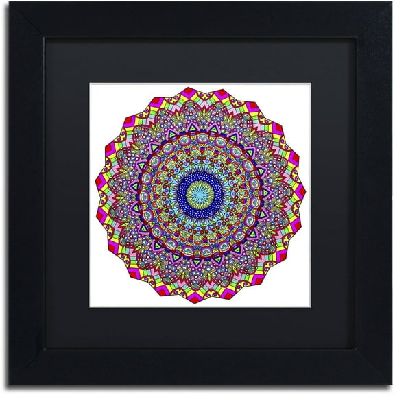 Trademark Fine Art "Kisses Mandala in Red" Canvas Art by Kathy G. Ahrens, Black Matte, Black Frame