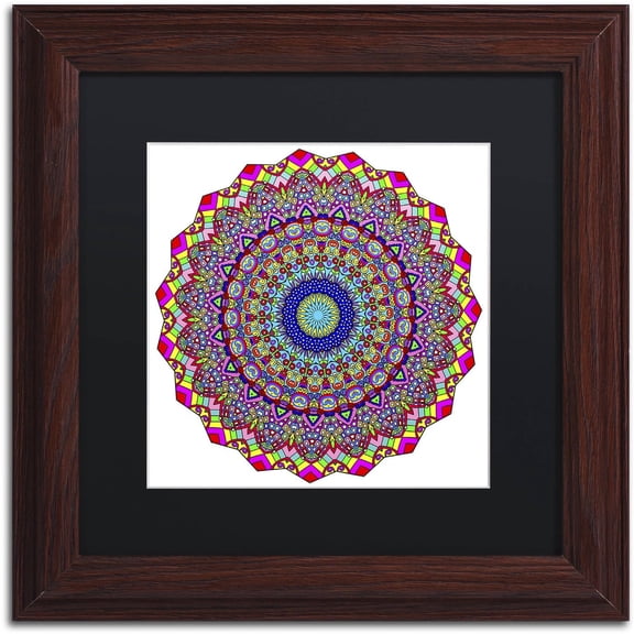Trademark Fine Art "Kisses Mandala in Red" Canvas Art by Kathy G. Ahrens, Black Matte, Wood Frame