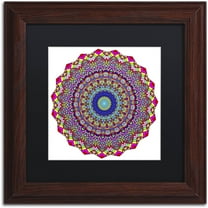 Trademark Fine Art "Kisses Mandala in Red" Canvas Art by Kathy G. Ahrens, Black Matte, Wood Frame