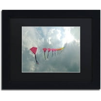 Trademark Fine Art "Kites to Heaven" Canvas Art by Kurt Shaffer, Black Matte, Black Frame