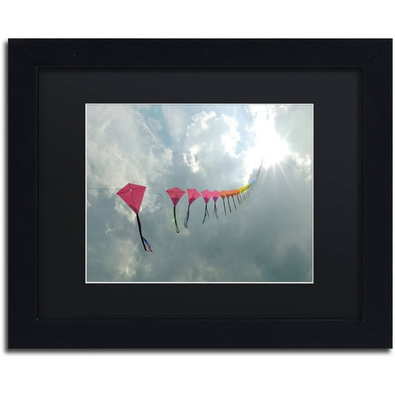 Trademark Fine Art "Kites to Heaven" Canvas Art by Kurt Shaffer, Black Matte, Black Frame