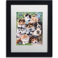 thumbnail image 1 of Trademark Fine Art 'Kittens & Puppies In The Garden' Canvas Art by Jenny Newland, White Matte, Black Frame, 1 of 3