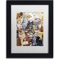 thumbnail image 1 of Trademark Fine Art 'Kitty Bakery' Canvas Art by Jenny Newland, White Matte, Black Frame, 1 of 4