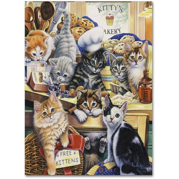 Trademark Fine Art 'Kitty Bakery' Canvas Art by Jenny Newland