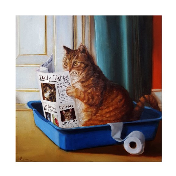 Trademark Fine Art Lucia Heffernan Kitty Throne Canvas Wall Art - 18x18