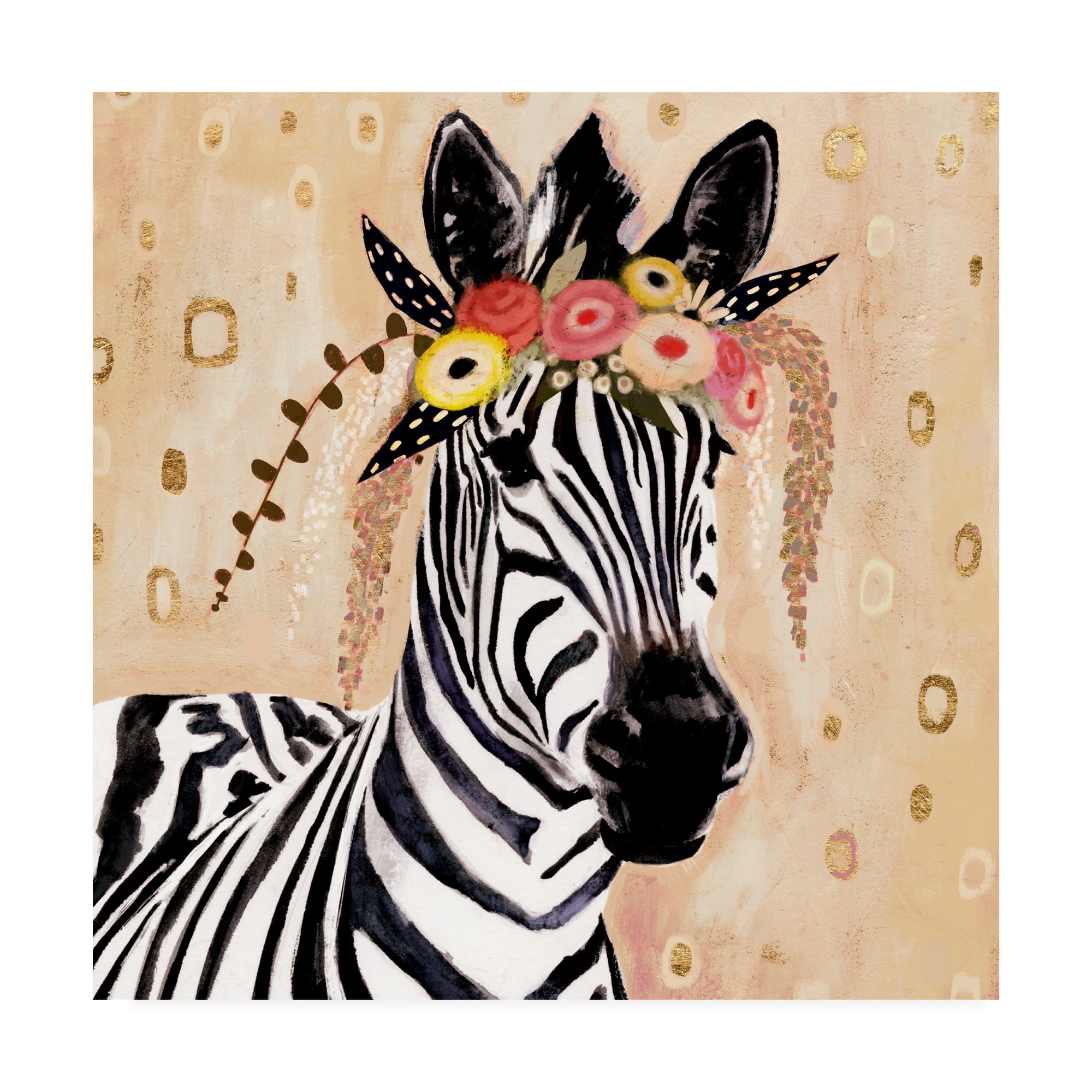 Trademark Fine Art 'Klimt Zebra I' Canvas Art by Victoria Borges