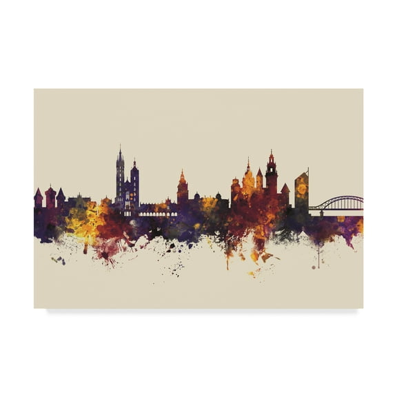 Trademark Fine Art 'Krakow Poland Skyline III' Canvas Art by Michael Tompsett