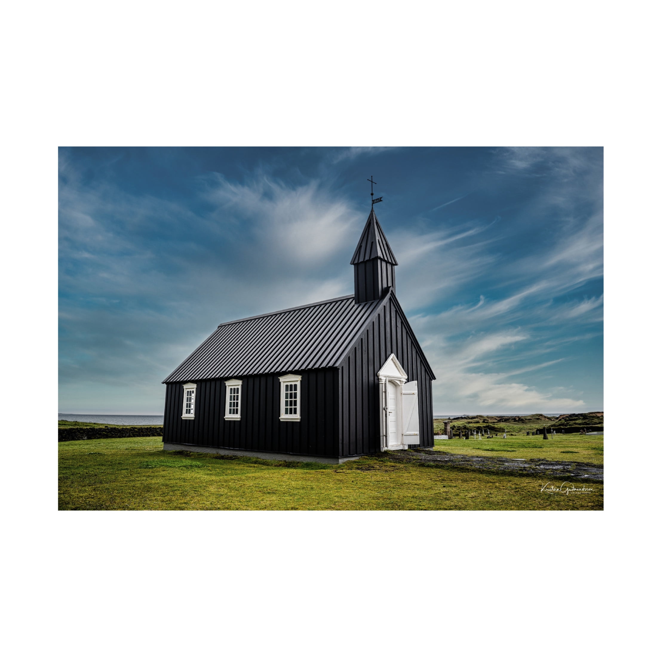 Trademark Fine Art Kristvin Gudmundsson Black Church In Iceland Canvas Wall Art