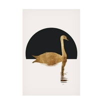 Trademark Fine Art Kubistika The Swan Black Canvas Wall Art