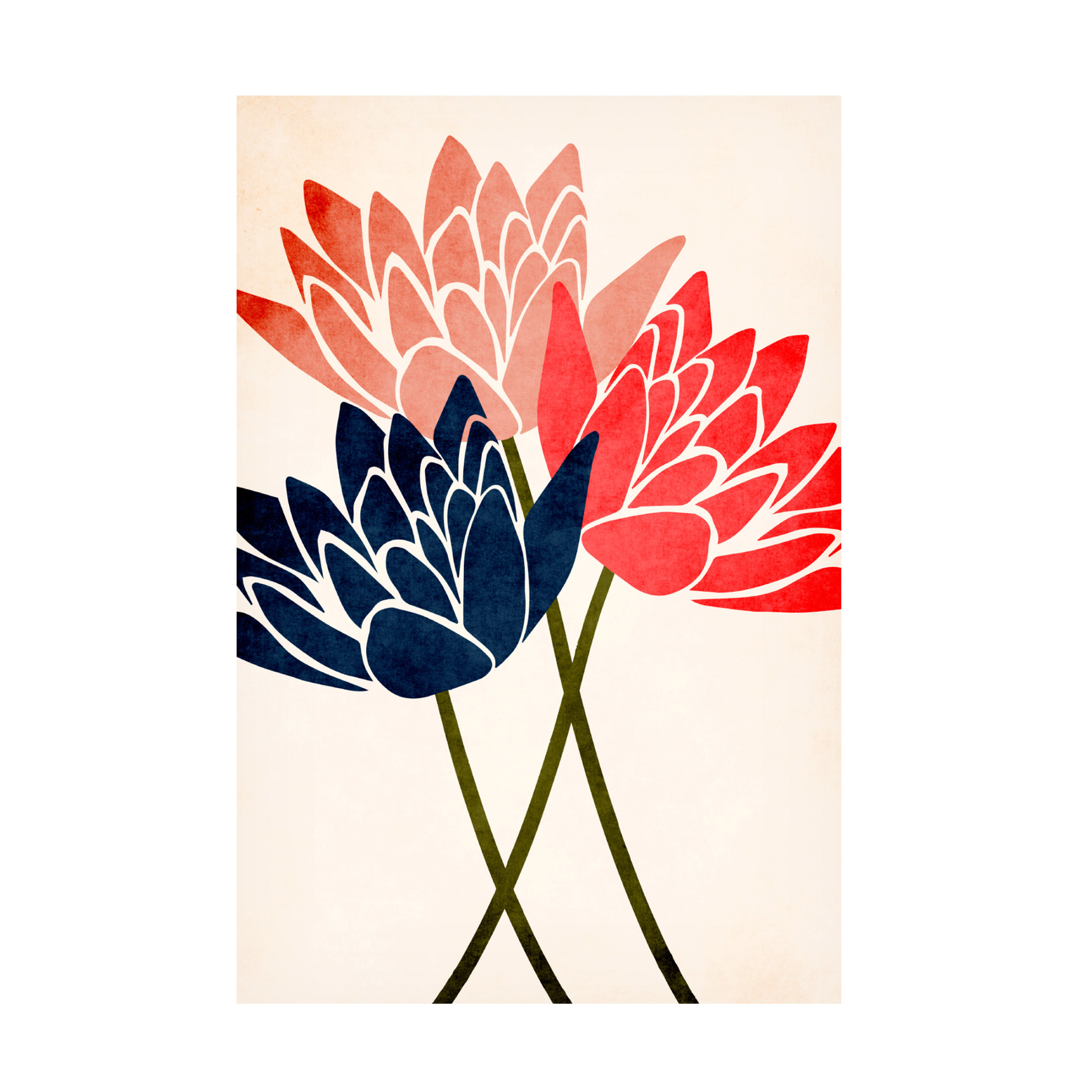 Trademark Fine Art Kubistika Three Dancing Blossoms Canvas Wall Art
