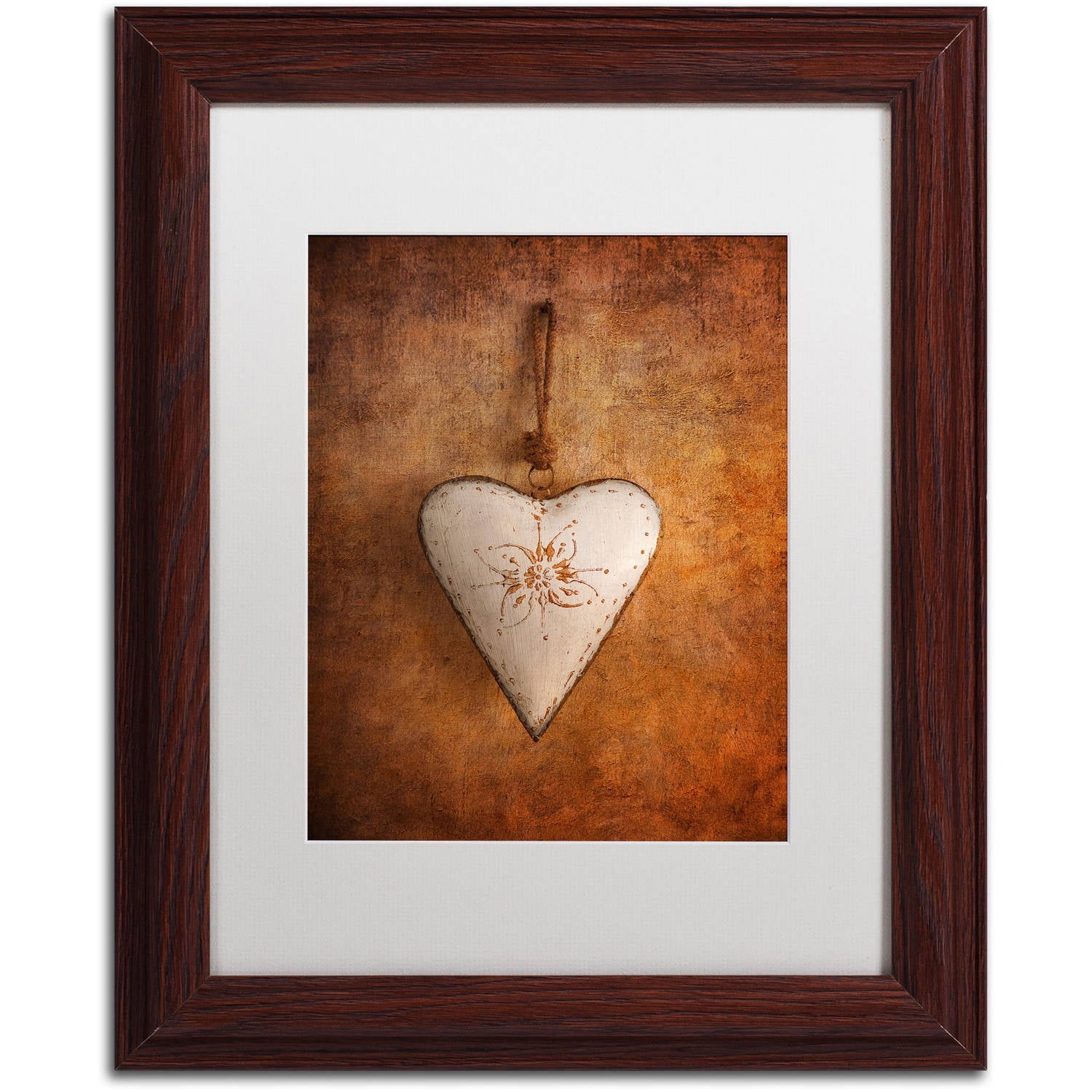 Trademark Fine Art "L'Accroche Coeur" Canvas Art by Philippe Sainte-Laudy, White Matte, Wood Frame