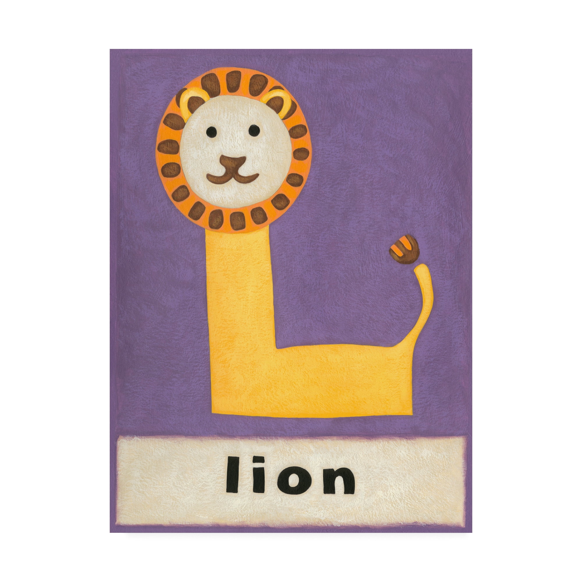 Trademark Fine Art 'L is for Lion Childrens Art' Canvas Art by Chariklia Zarris