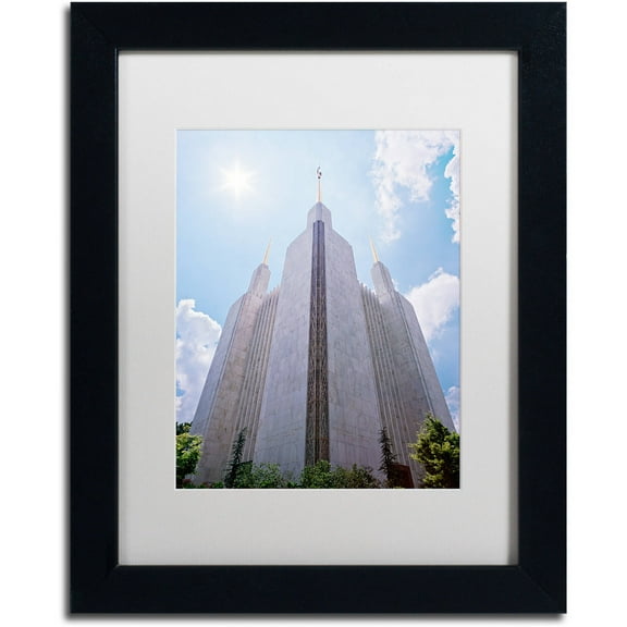 Trademark Fine Art "LDS Temple Under the Sun" Canvas Art by Gregory O'Hanlon, White Matte, Black Frame