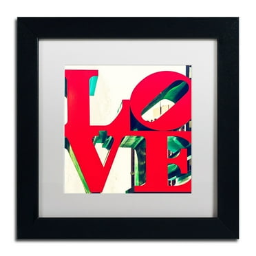 Trademark Fine Art "LOVE" Canvas Art by Philippe Hugonnard, White Matte, Black Frame