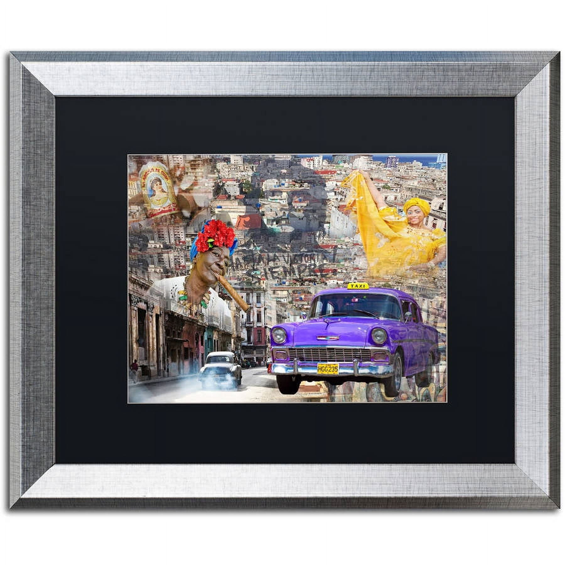 Trademark Fine Art "La Aroma de Cuba" Canvas Art by Alberto Lopez, Black Matte, Silver Frame