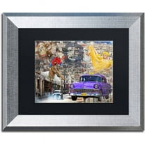 Trademark Fine Art "La Aroma de Cuba" Canvas Art by Alberto Lopez, Black Matte, Silver Frame