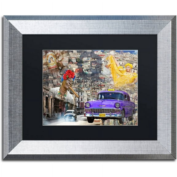 Trademark Fine Art "La Aroma de Cuba" Canvas Art by Alberto Lopez, Black Matte, Silver Frame