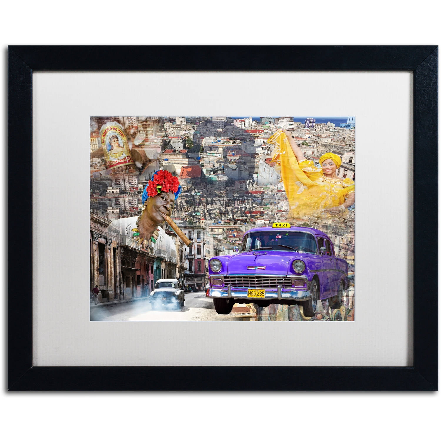 Trademark Fine Art "La Aroma de Cuba" Canvas Art by Alberto Lopez, White Matte, Black Frame