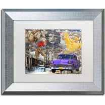 Trademark Fine Art "La Aroma de Cuba" Canvas Art by Alberto Lopez, White Matte, Silver Frame