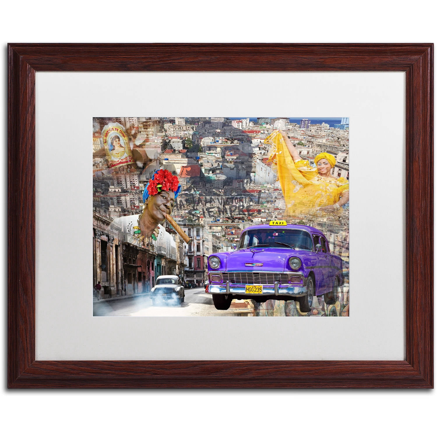 Trademark Fine Art "La Aroma de Cuba" Canvas Art by Alberto Lopez, White Matte, Wood Frame