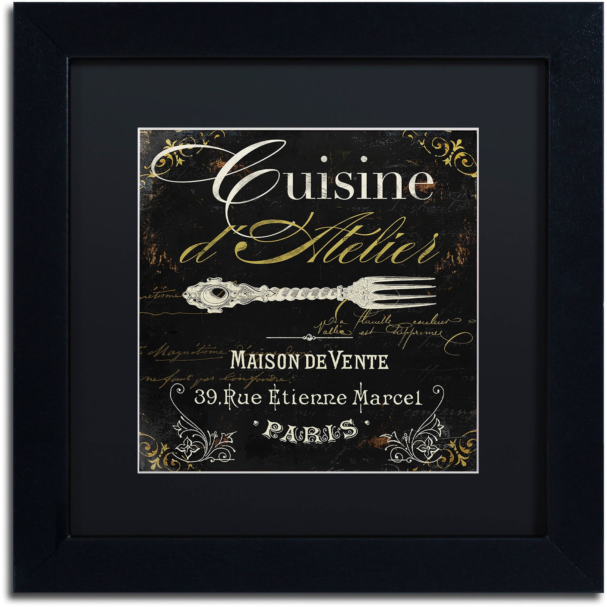 Trademark Fine Art "La Cuisine I" Canvas Art by Color Bakery Black Matte, Black Frame
