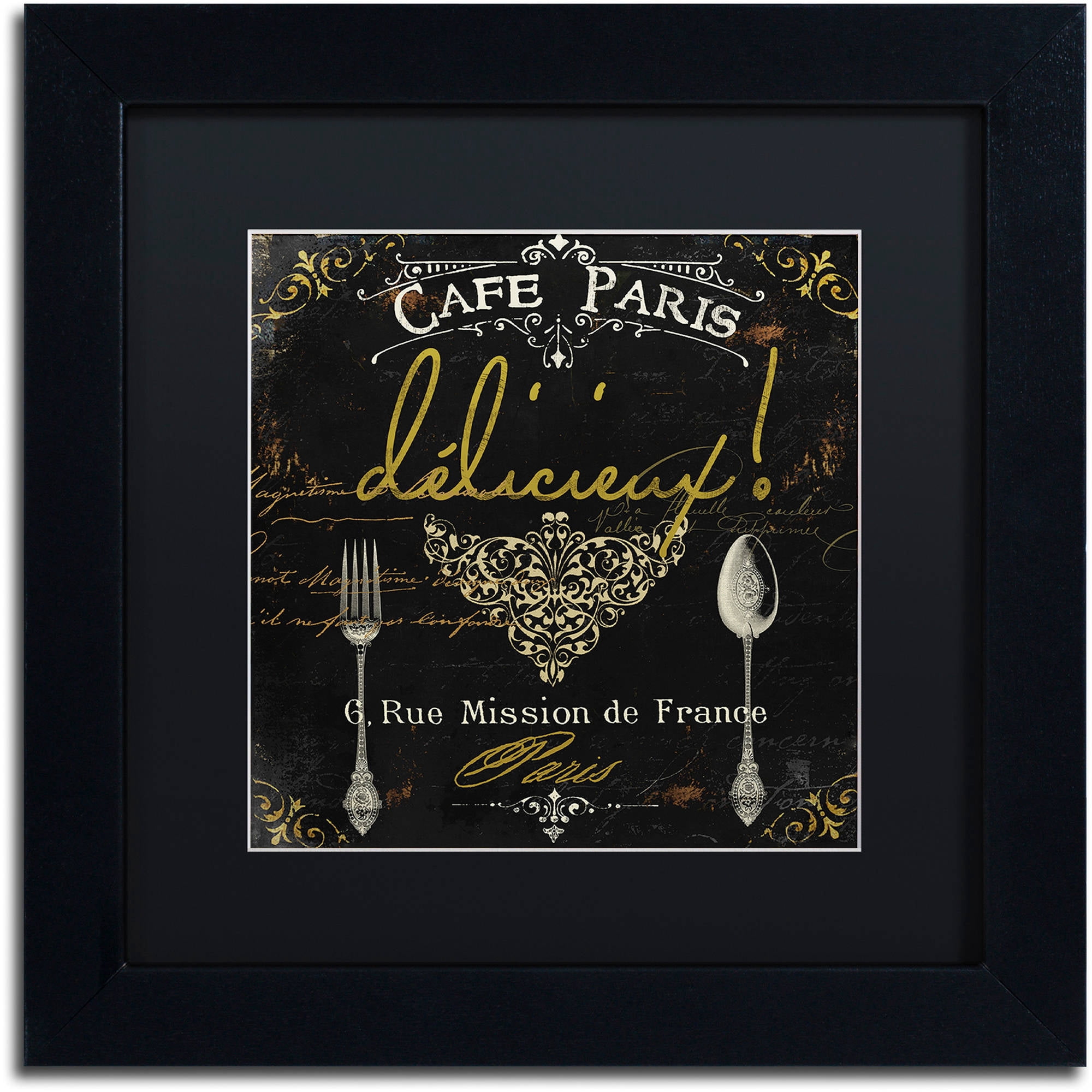 Trademark Fine Art "La Cuisine III" Canvas Art by Color Bakery Black Matte, Black Frame