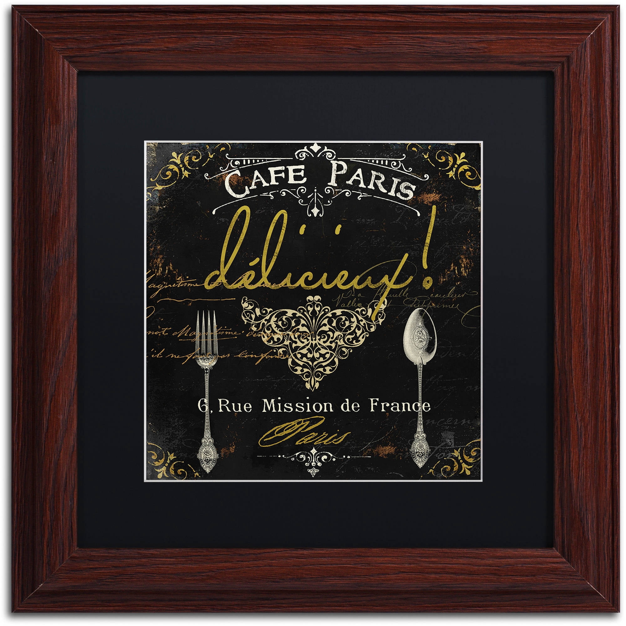 Trademark Fine Art "La Cuisine III" Canvas Art by Color Bakery Black Matte, Wood Frame