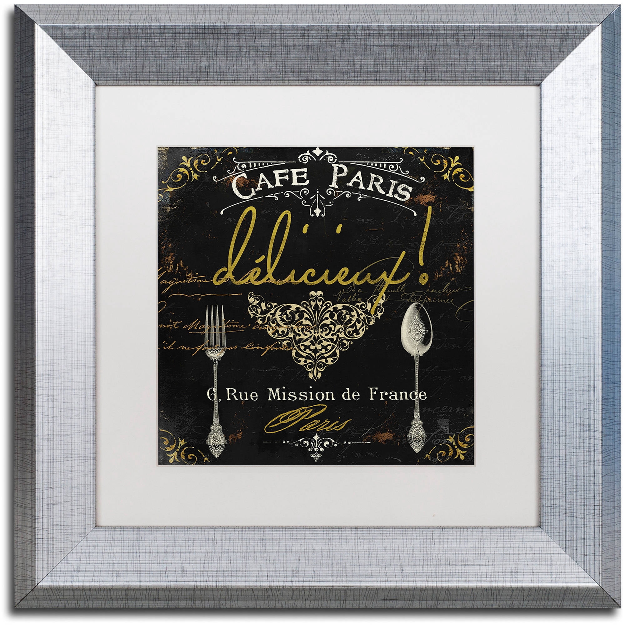 Trademark Fine Art "La Cuisine III" Canvas Art by Color Bakery White Matte, Silver Frame