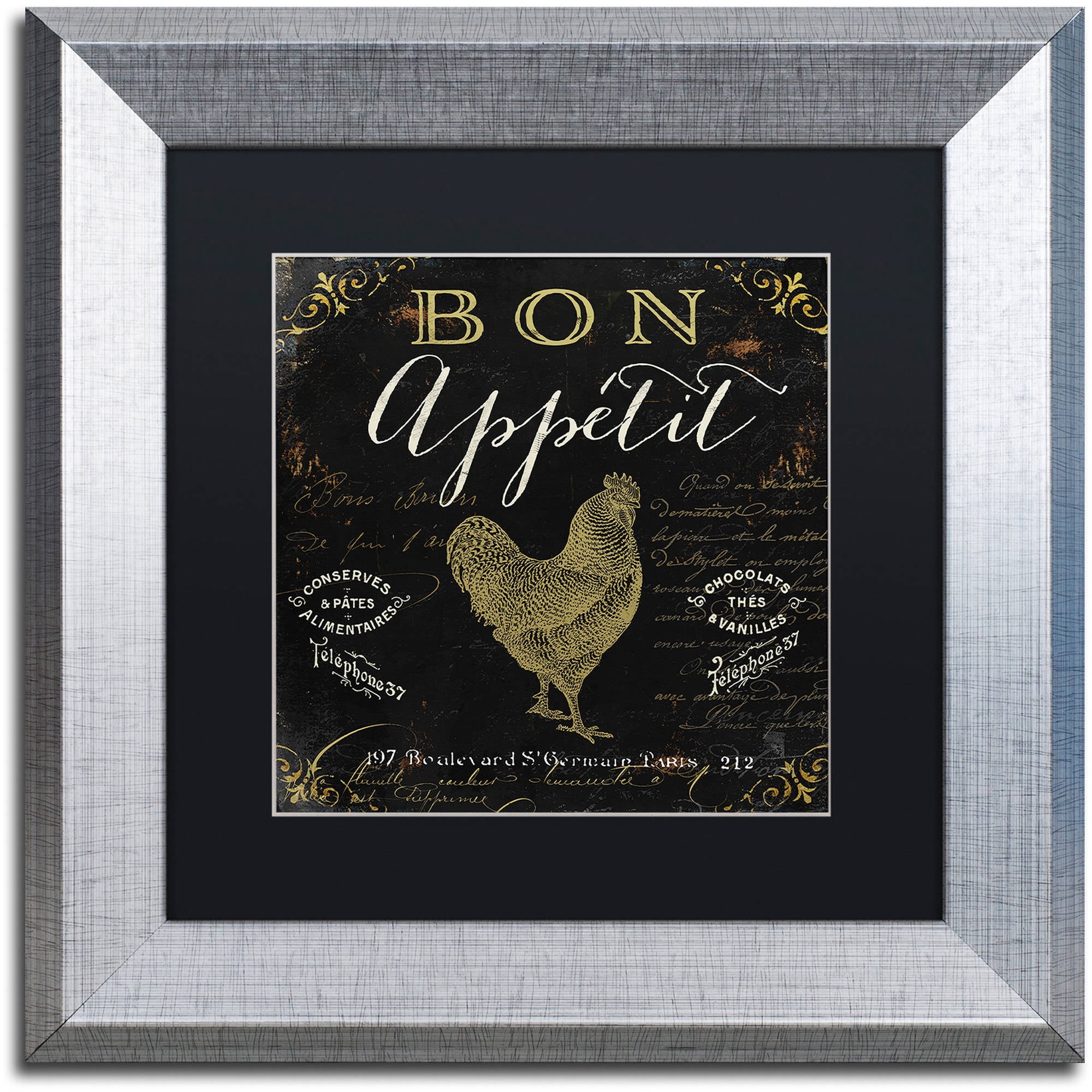 Trademark Fine Art "La Cuisine V" Canvas Art by Color Bakery Black Matte, Silver Frame