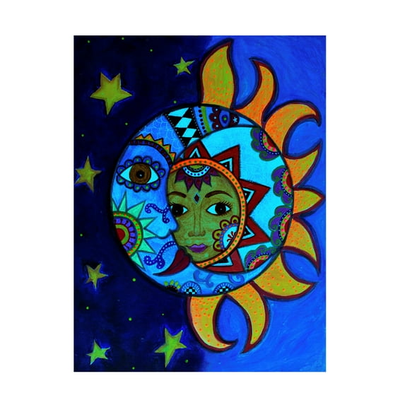Trademark Fine Art 'La Luna El Sol Estrellado' Canvas Art by Prisarts
