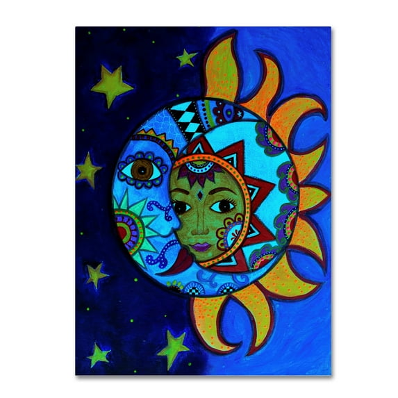 Trademark Fine Art 'La Luna El Sol Estrellado' Canvas Art by Prisarts