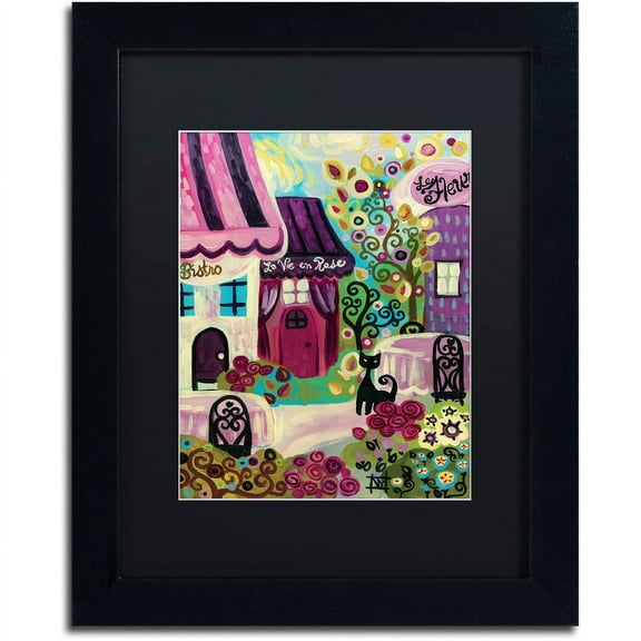 Trademark Fine Art "La Vie En Rose" Canvas Art by Natasha Wescoat, Black Matte, Black Frame